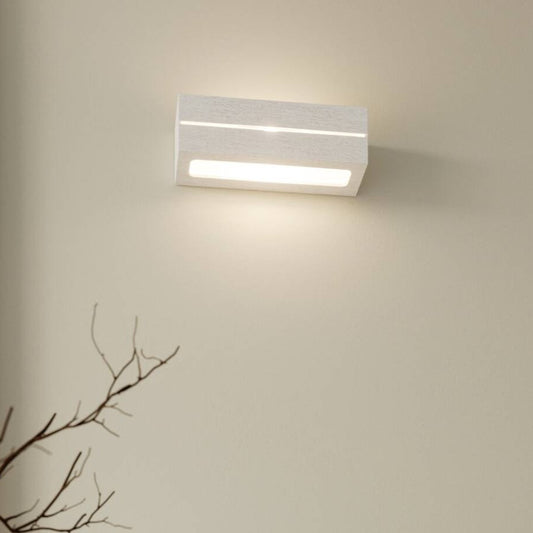 White Ceramic Block Wall Lamp Light for Bathroom, Bedroom, Kitchen, and Living Room