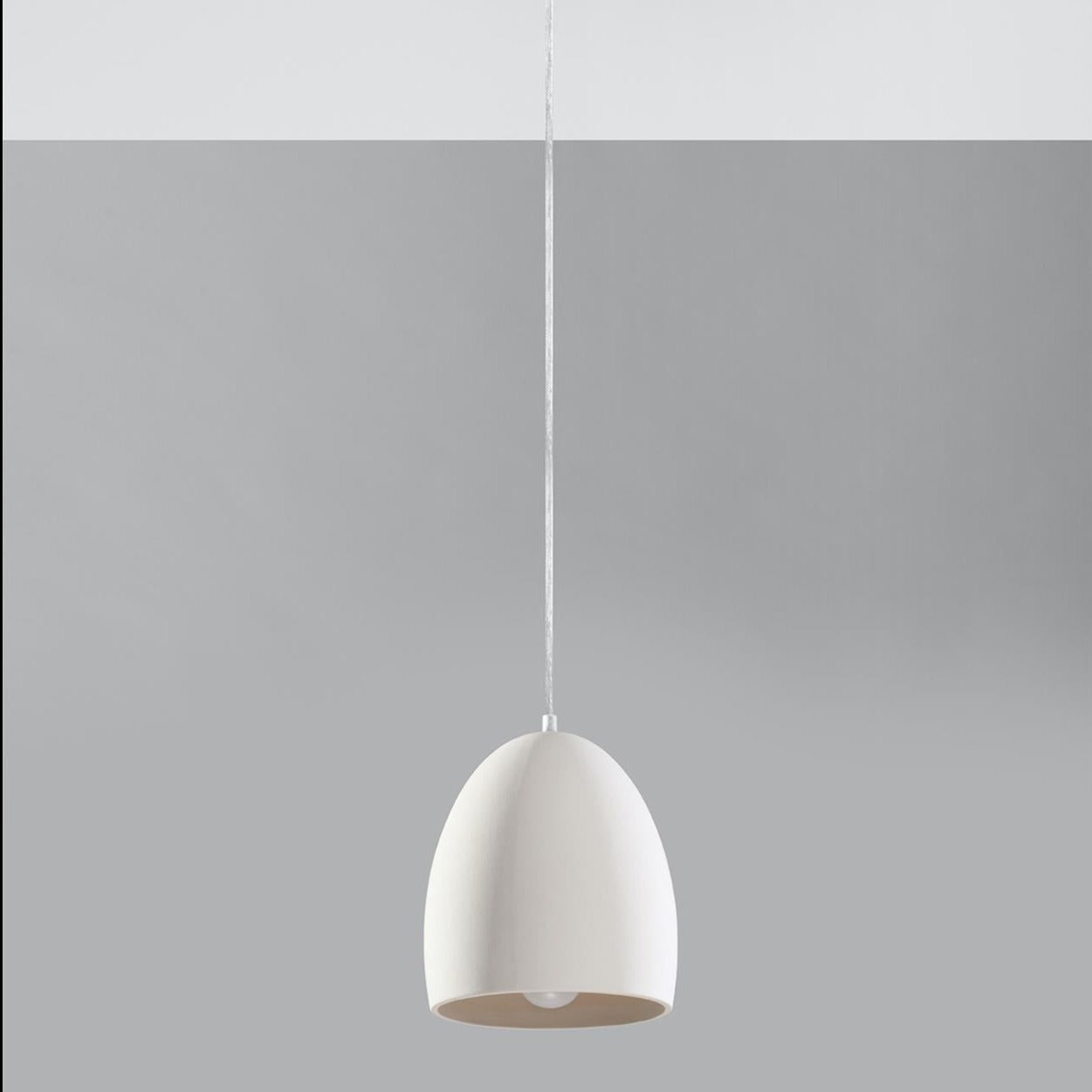 White Ceramic Dome Pendant High Ceiling Lamp Light for Bathroom, Bedroom, Dining Room, Hallway, Kitchen, and Living Room