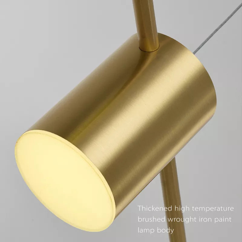 Close-up of Indulgent Gold Modern Lodoo Pendant Chandelier Hanging Ceiling Light's Iron Paint Lamp Body for Dining Room, Kitchen and Living Room