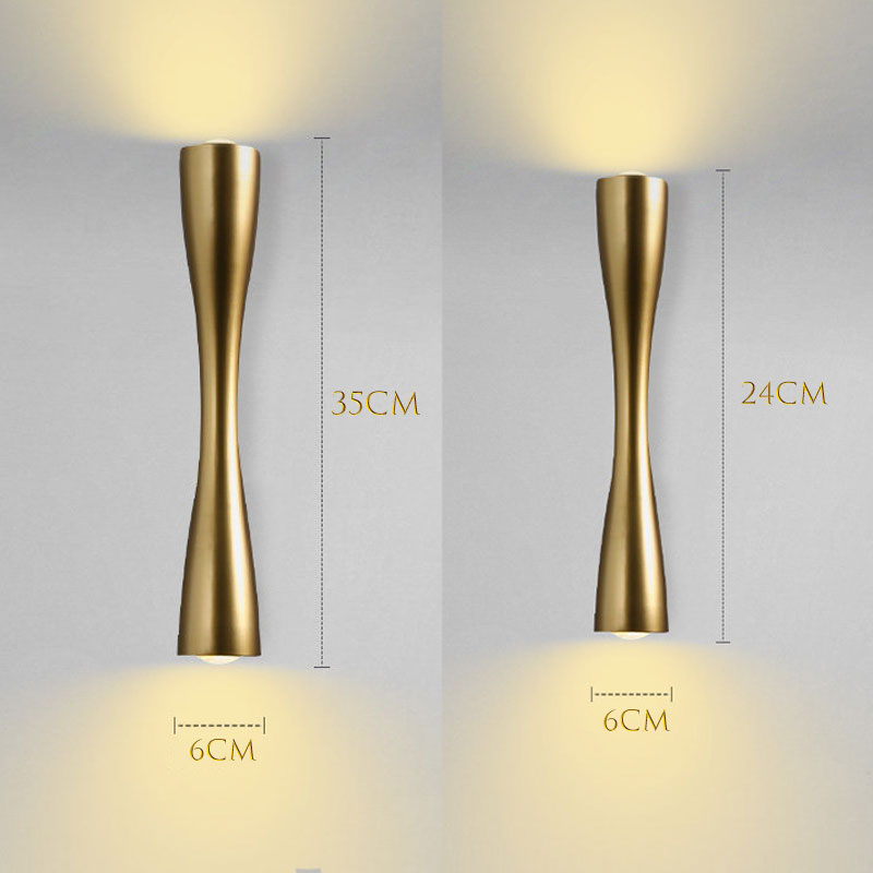 Stunning Golden Novu Minimalist Wall Lamp Dimensions for Bathroom, Bedroom, Dining Room, Kitchen and Living Room