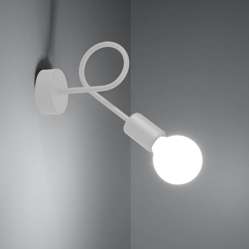 Knot Chrome White Bulb Wall Lamp for Bathroom, Dining Room, Kitchen, and Living Room with White Holder