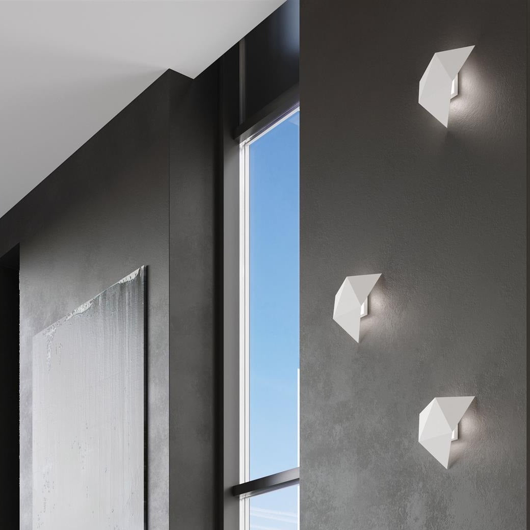 Set of 3 Modernistic White Origami Nursery Wall Light for Kitchen, and Living Room placed on Black Wall