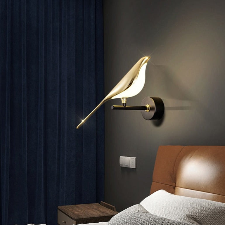 Solo Gold Nursery Chirpy LED Bird Wall Lamp Light