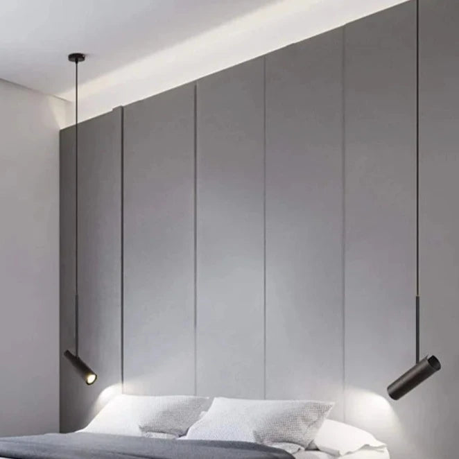 Sets of 2 Trip Black Spot Pendant High Ceiling Light for Bathroom, Bedroom and Living Room placed alongside the bed