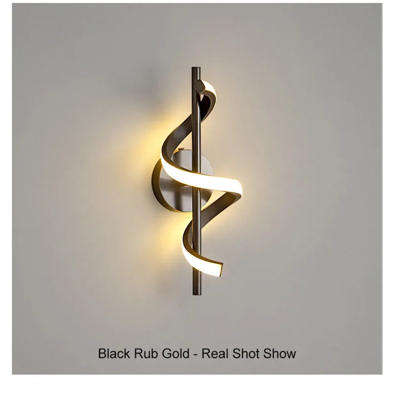 Copper color - real shot display Twisted LED Wall Light