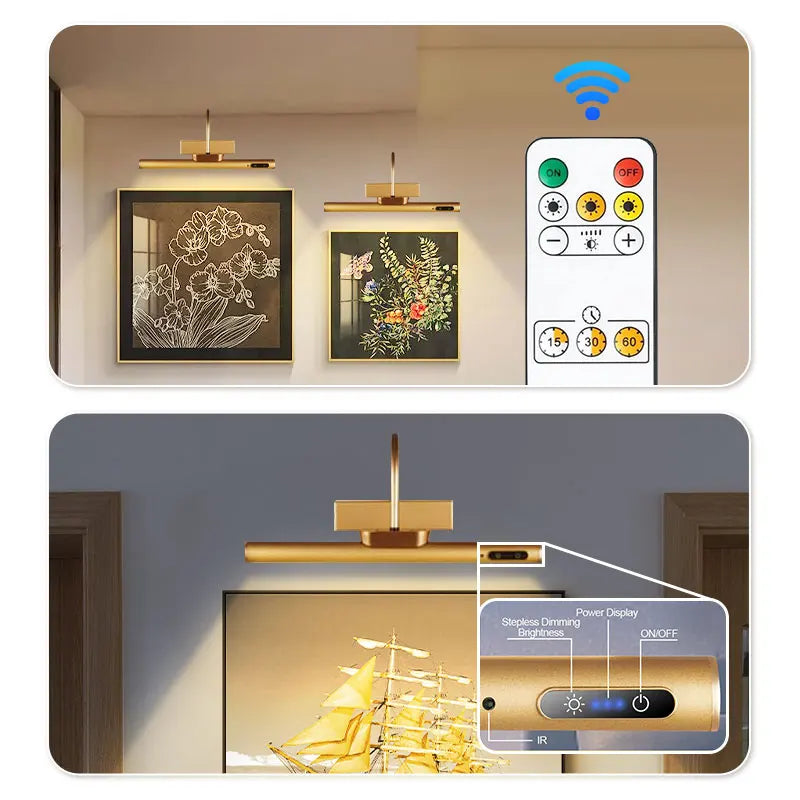 remote controlled battery operated dimmable wall light