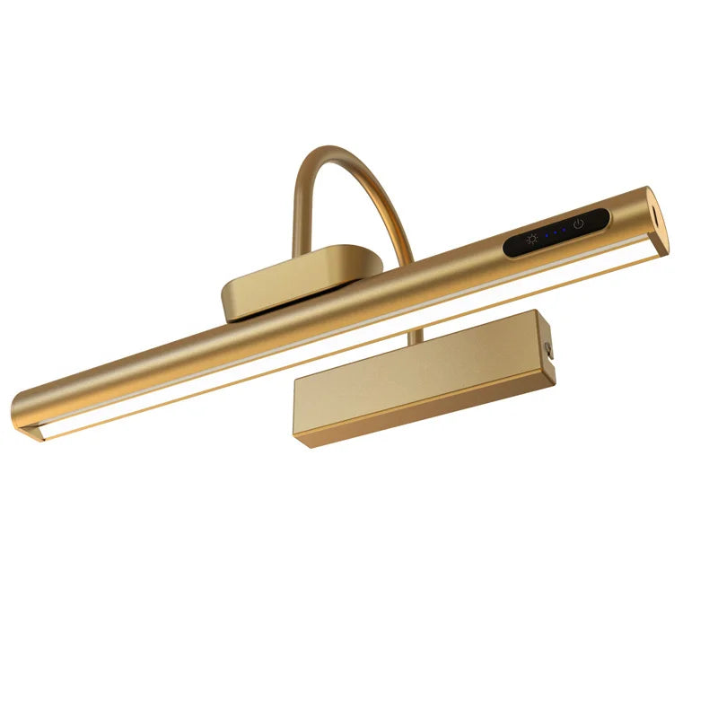 battery operated picture light in gold