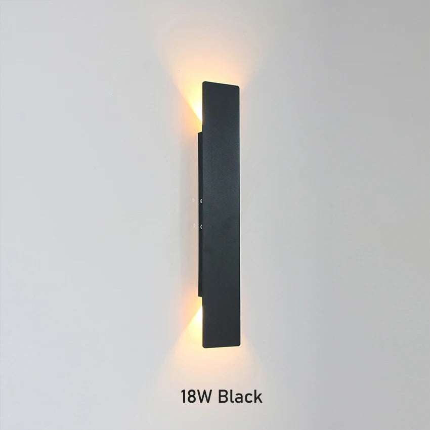 18W Black Sleek Wall Lamp Light for Bathroom, Bedroom, Dining Room, Kitchen, and Living Room