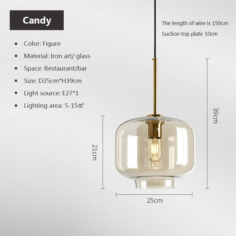 Detail  of Candy Lustre Glass Pendant High Ceiling Lights for Bathroom, Bedroom, Dining Room, Hallway, Kitchen, and Living Room