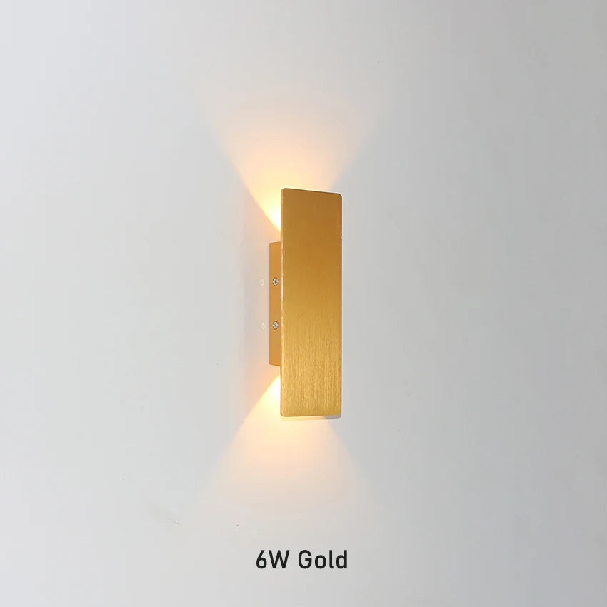 6W Gold Sleek Wall Lamp Light for Bathroom, Bedroom, Dining Room, Kitchen, and Living Room