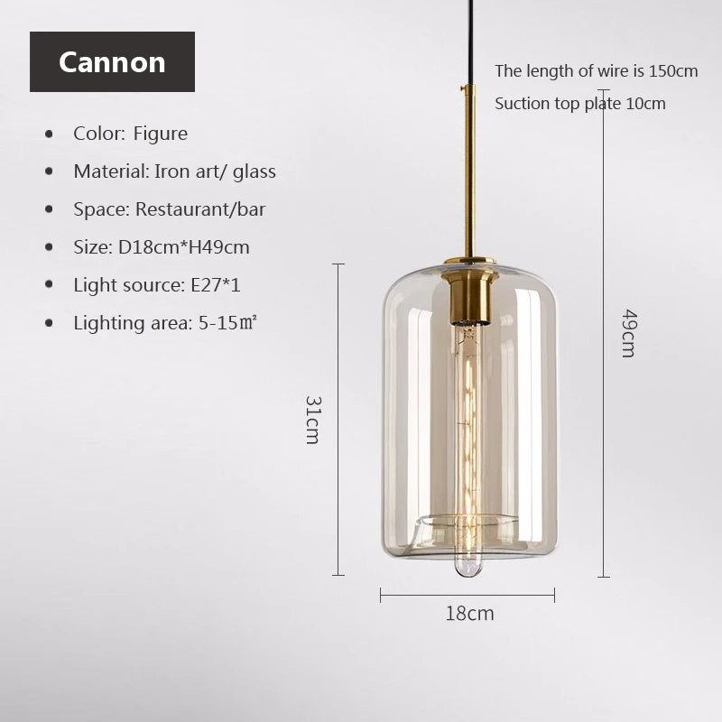 Detail of Cannon Lustre Glass Pendant High Ceiling Lights for Bathroom, Bedroom, Dining Room, Hallway, Kitchen, and Living Room