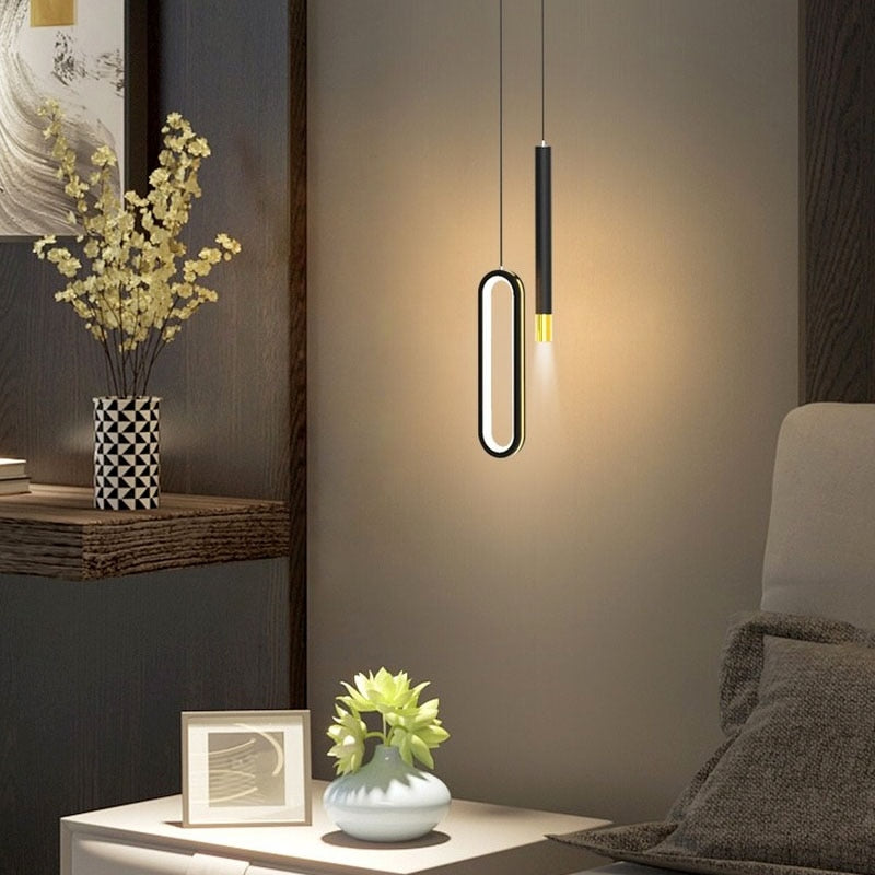 Light-on Glanz Black Minimalist Pendant High Ceiling Light for Bathroom, Bedroom, Dining Room, Hallway, and Living Room