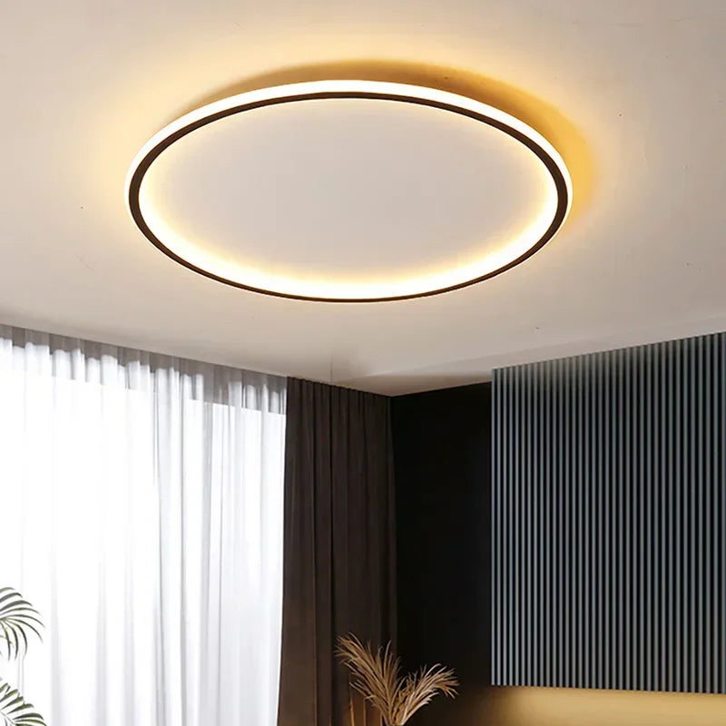 Golden Ring Flush Mount LED Chandelier Ceiling Light for Bathroom, Bedroom, Dining Room, Hallway, Kitchen, and Living Room