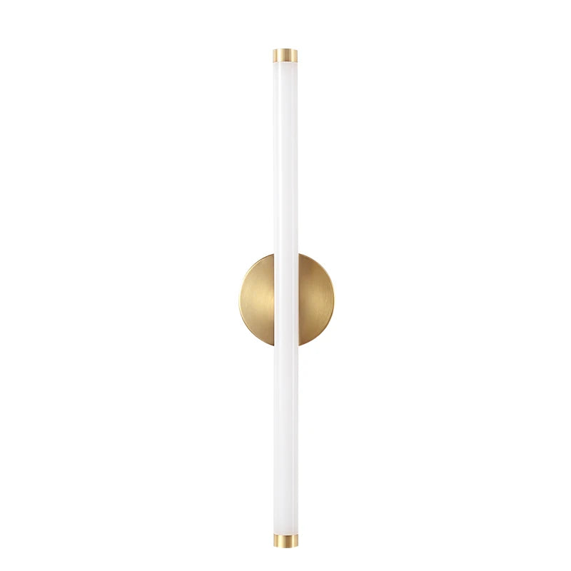 Close-up of Light-on Golden Wand Acrylic Wall Lighting Lamp for Bathroom, Bedroom, Dining Room, Kitchen and Living Room