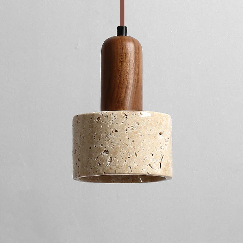 Close-up Luxurious Travertine Pendant Ceiling Light for Kitchen, Living Room, Dining Room, Hallway and Bedroom