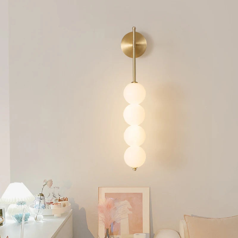 Light-on Glass Marla Wall Light with a Golden Finish for Bedroom, Dining Room, Kitchen, and Living Room