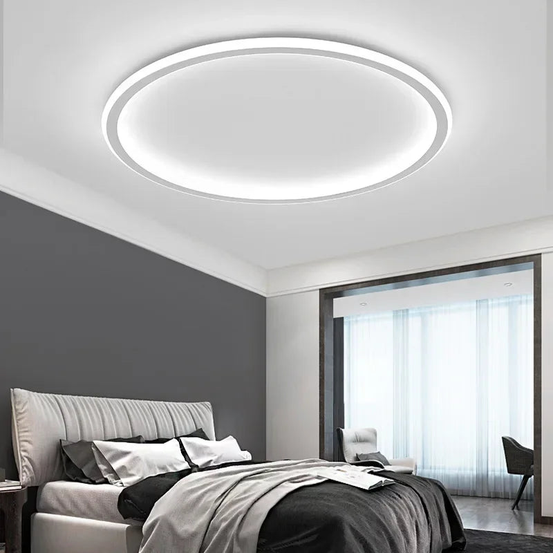 Light-on White Ring Flush Mount LED Chandelier Ceiling Light for Bathroom, Bedroom, Dining Room, Hallway, Kitchen, and Living Room