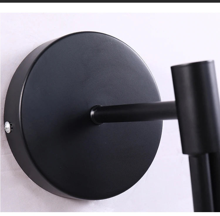 Close-up of the holder of Black Globe Drop Wall Lamp for Kitchen, Dining Room, Living Room, Bathroom and Bedroom