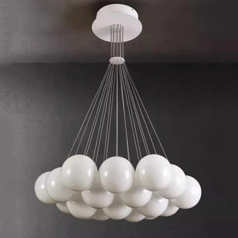 Whole white 19 Bubbles Bubble Chandelier Glass Ceiling Light for Hallway, Dining Room, and Living Room 