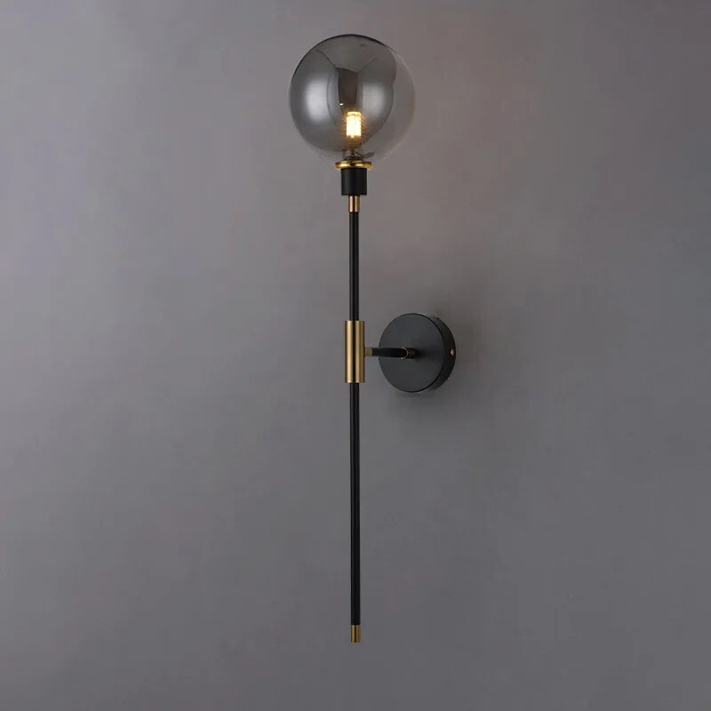 Black Glass Sizzle Wall Light for Bedroom, Dining Room, Kitchen, and Living Room