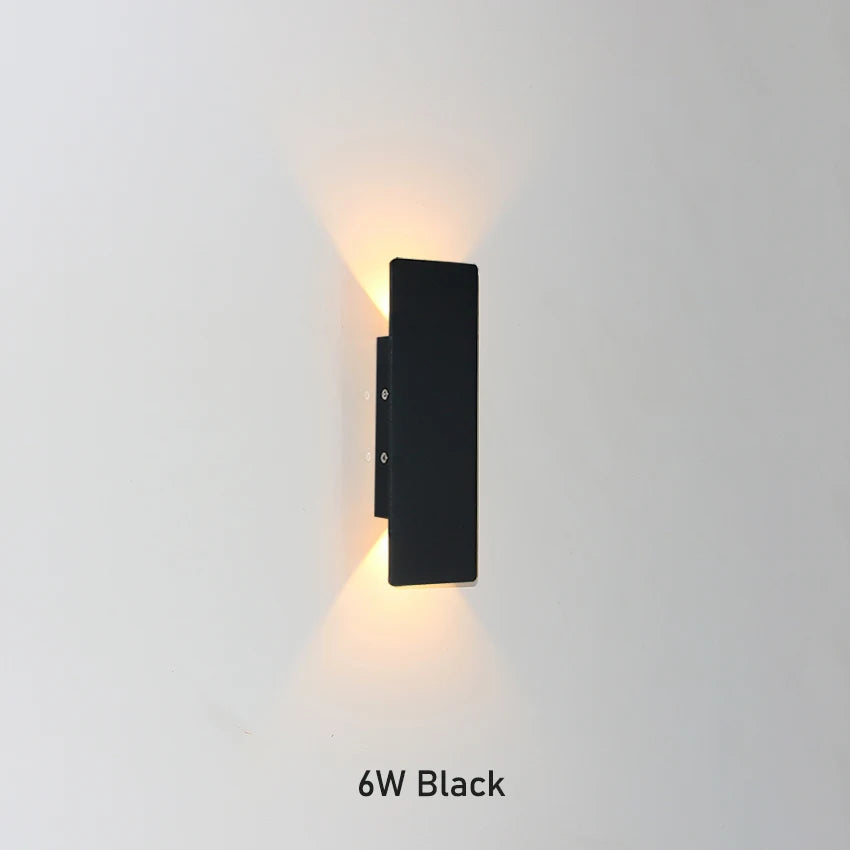 6W Black Sleek Wall Lamp Light for Bathroom, Bedroom, Dining Room, Kitchen, and Living Room