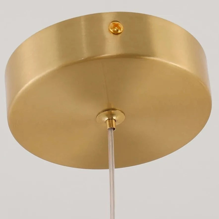 Round Base of  Golden Ring LED Pendant High Ceiling Light for Bathroom, Bedroom, Kitchen, and Living Room