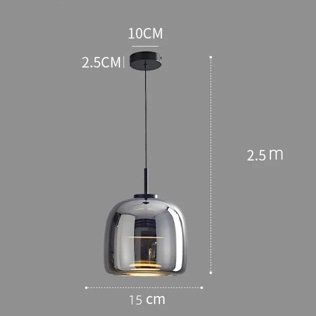 Dimensions of Black Glass Globe Dildale Pendant Ceiling Lamp for Hallway, Kitchen, Living Room, Dining Room, and Bedroom