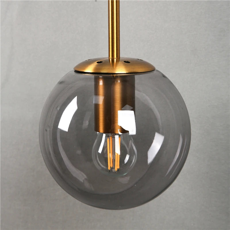 Close-up of Light-on Sizzle Smoke Glass Hanging Wall Light for Kitchen, Dining Room, Living Room, Bathroom and Bedroom