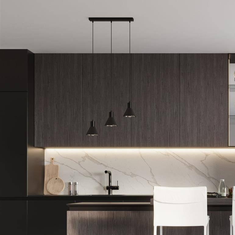 Triple Black Pendant Light for Bathroom, Bedroom, Hallway, Kitchen, Dining Room, and Living Room