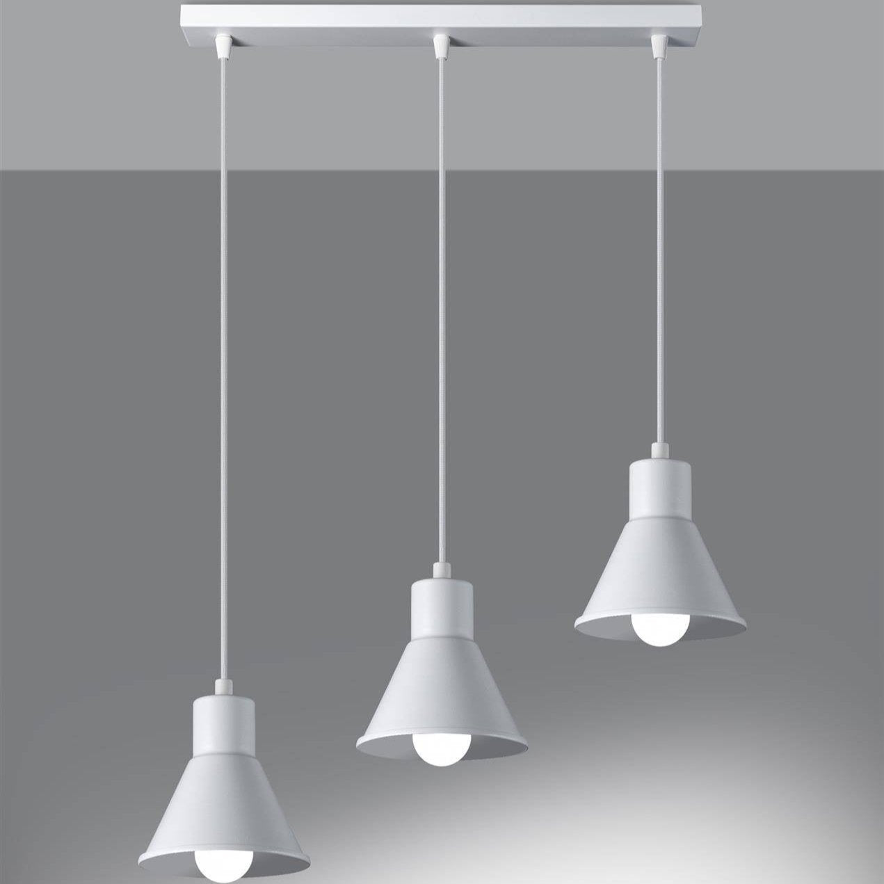 Close-up Triple WhitePendant Light for Bathroom, Bedroom, Hallway, Kitchen, Dining Room, and Living Room