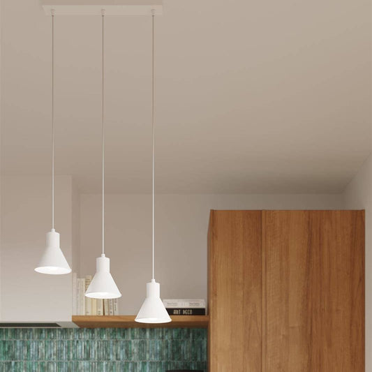 Triple White Pendant Light for Bathroom, Bedroom, Hallway, Kitchen, Dining Room, and Living Room