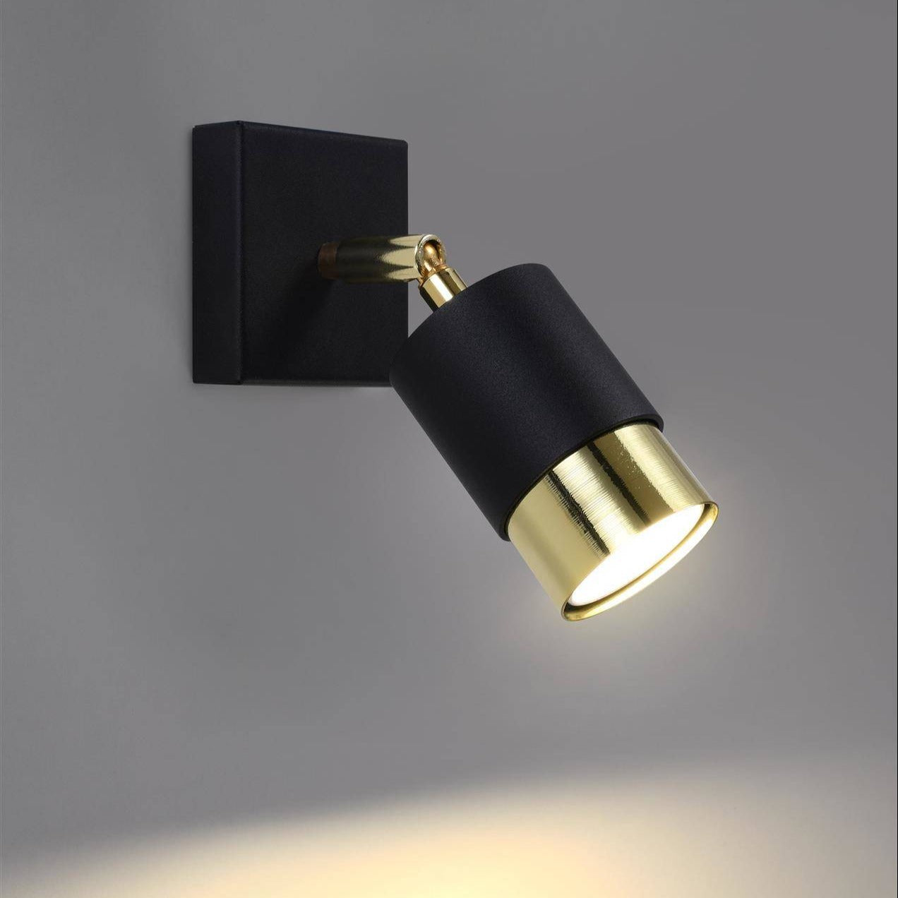 Close-up of Gold Black Triple Track Low Ceiling and Wall Light for Bathroom, Bedroom, Dining Room, Hallway, Kitchen, and Living Room