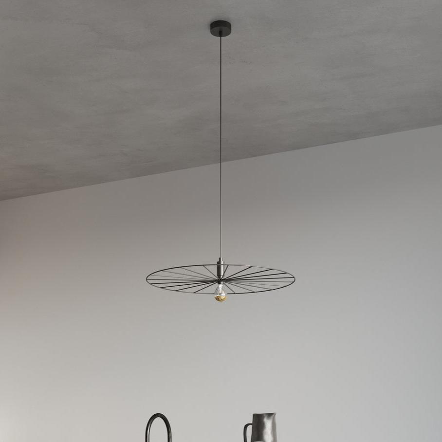 Black Wheel Pendant High Ceiling Light for Bathroom, Bedroom, Kitchen, and Living Room