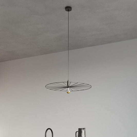 Black Wheel Pendant High Ceiling Light for Bathroom, Bedroom, Kitchen, and Living Room